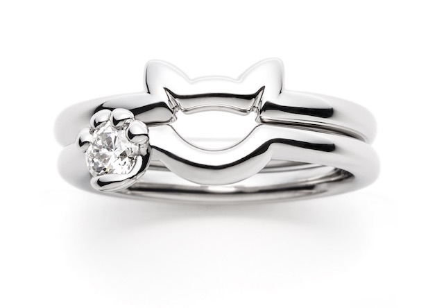 猫型デザインの結婚指輪「N.E.K.O」、猫好きカップルは必見