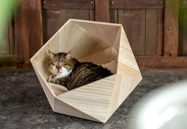「HOUSEシリーズ」桐で作った猫ハウス