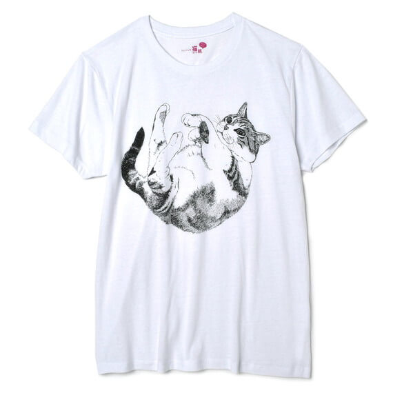 猫抱っこTシャツ（白）