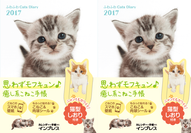 子猫の写真をモチーフにした2017年用の手帳が発売開始