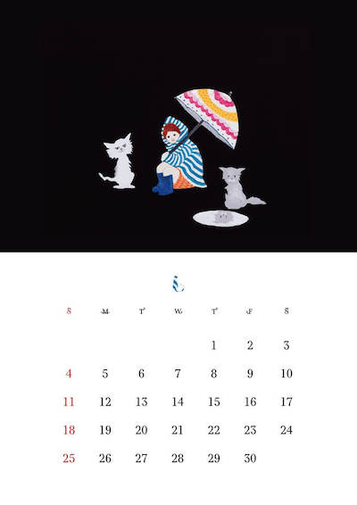 2017年版 猫づくしカレンダー（6月）