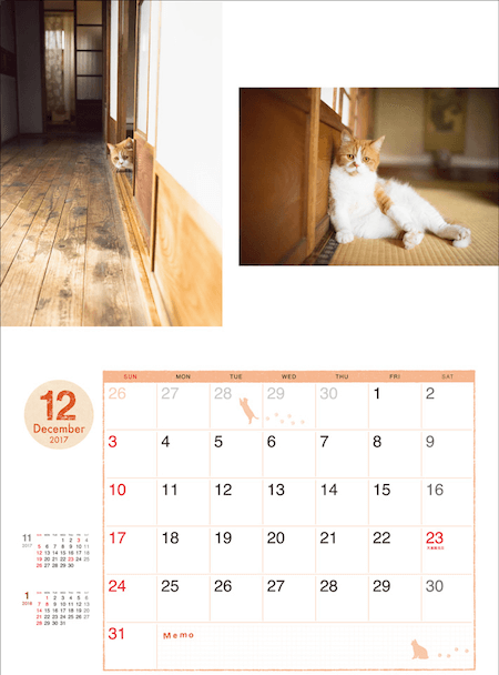ふてネコ春馬の2017年カレンダー写真5