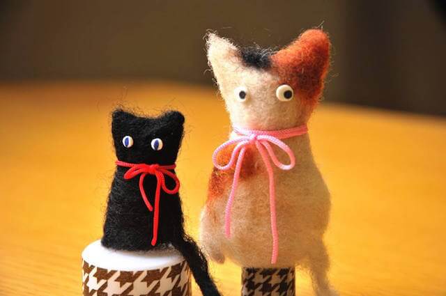 羊毛フェルトで猫の指人形を作ろう