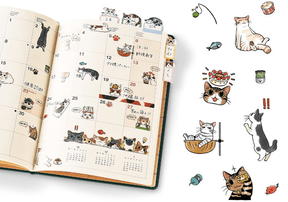 「猫まみれ手帳シール」の商品イメージ