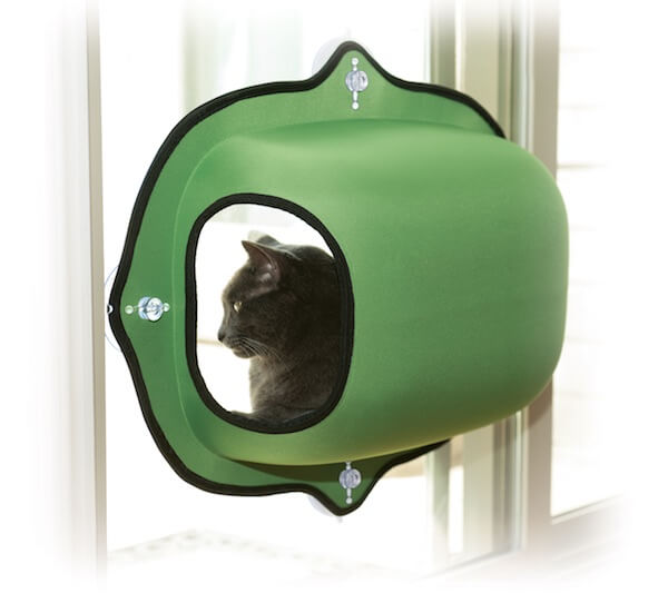 吸盤で窓に設置できる猫ハウス、EZ マウント ウィンドウ ポッド（グリーン）