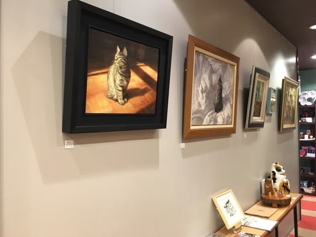 山下健一郎さんの個展「猫リョーシカの集い in 仙台」の展示風景