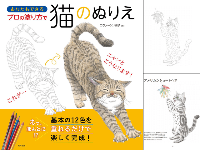 三毛猫からアメショまで全部で27匹の猫を収録 プロの塗り方で楽しめる 猫のぬりえ Cat Press