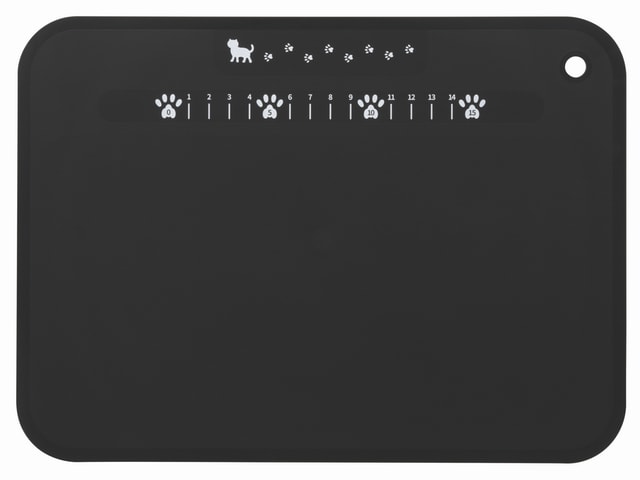 貝印の猫型キッチンアイテムNyammy(ニャミー)第2弾、ねこのやわらかまな板（黒）横