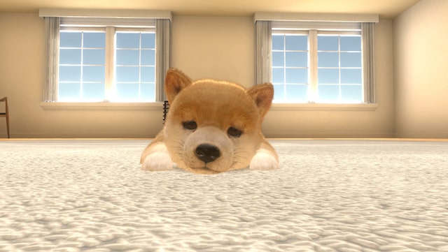 伏せ寝する犬のゲームキャラクター
