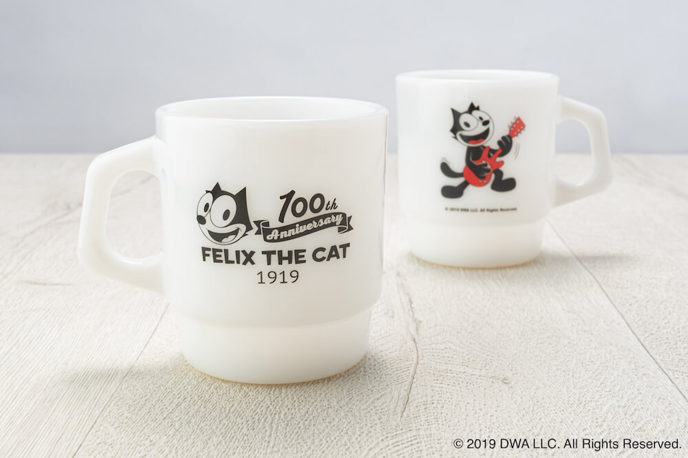 Fire-King スタッキングマグ FELIX THE CAT [100th LOGO]ミルクホワイト／3,600円