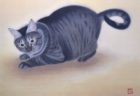 日本画家・幸田史香さんの猫の絵画作品「瞬」　