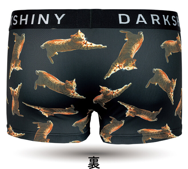 DARKSHINY×飛び猫のボクサーパンツ「ブラック」（裏面）