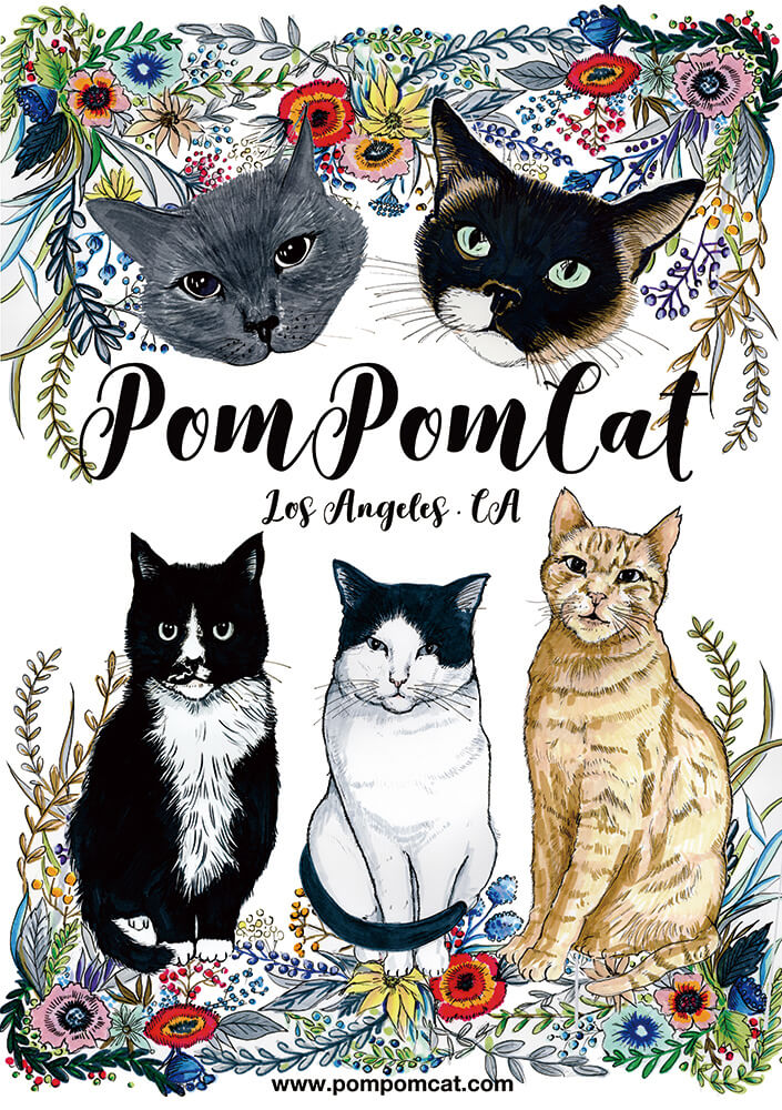 ロサンゼルス発「猫と愛猫家のオシャレなライフスタイル」を紹介するプロジェクト、POMPOMCAT(ポンポンキャット)