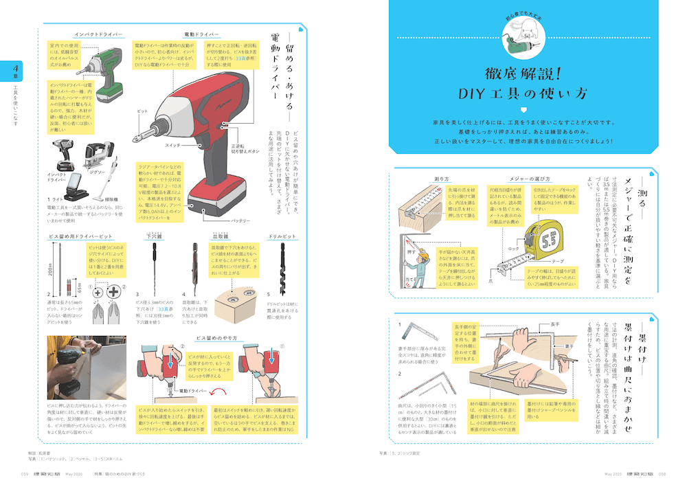 DIY工具の使い方解説ページ by 建築知識2020年5月号