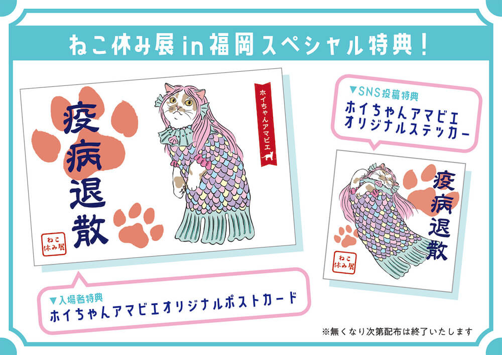 スター猫ホイちゃんが今話題の“アマビエ”となった御朱印風のオリジナルポストカード