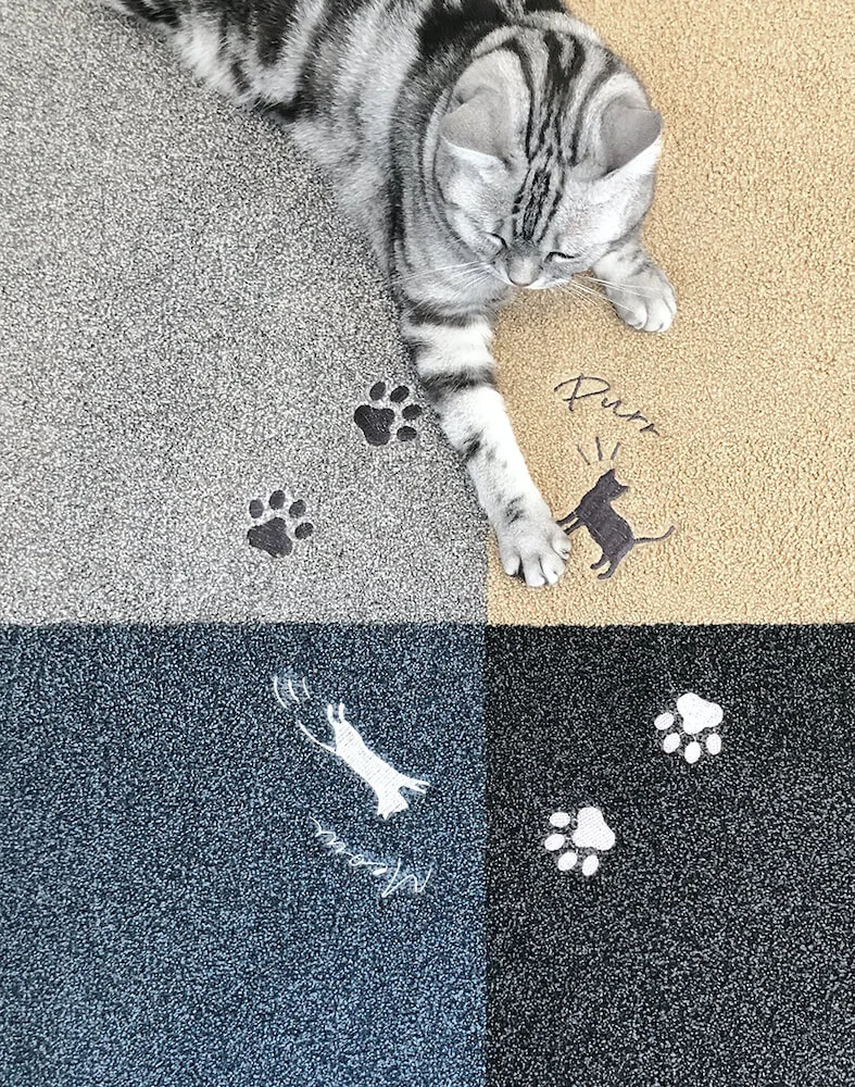 猫の足と床をオシャレに護る 置くだけ簡単 アレンジ自在な 猫の箱庭 Rugtasu タイルラグ Cat Press キャットプレス