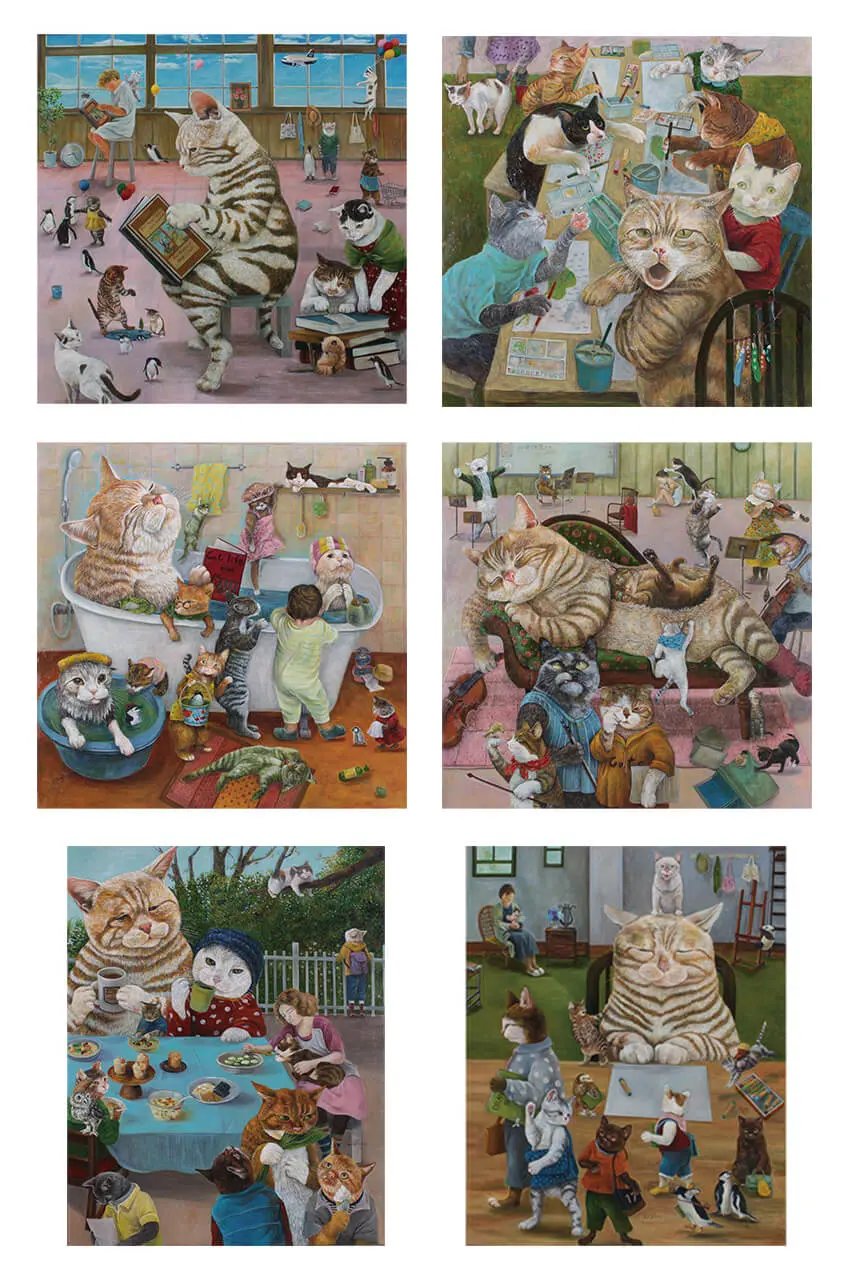 猫の性格や特徴を元に擬人化してくれる 画家のアトリエを兼ねた絵画オーダー店 3軒のねこと庭 Cat Press