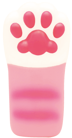 猫の手型のスクイーズ「ぷにぷに肉球にゃんこハンドスクイーズ」ピンクねこ