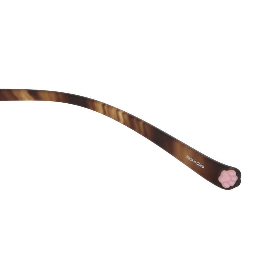 猫モチーフ眼鏡「にゃんブラン」のテンプル（つる）部分に取り付けられている肉球