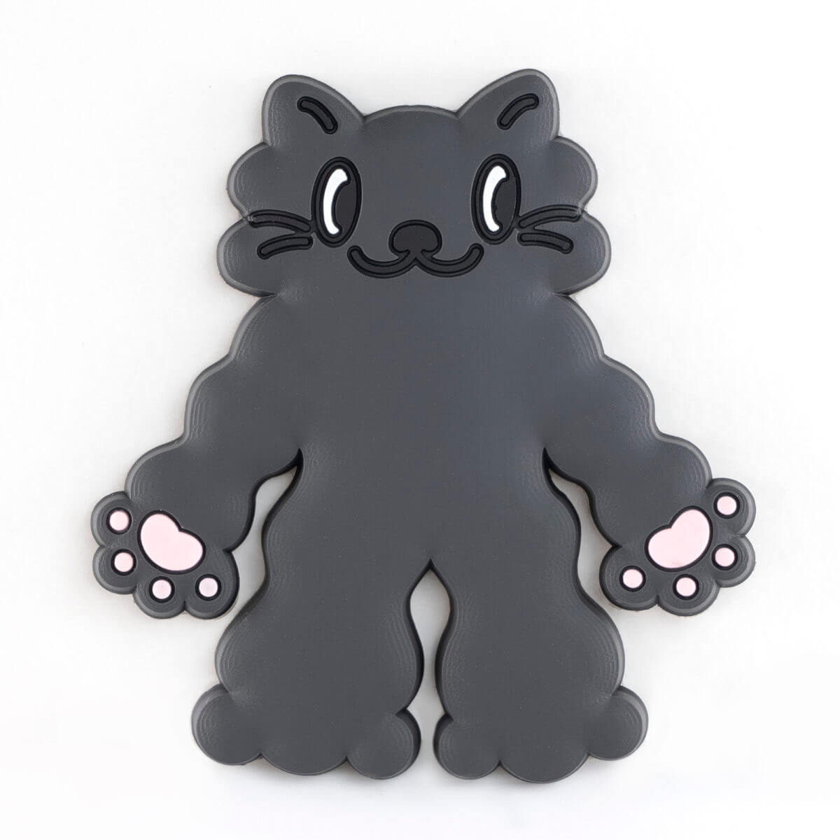 カプセルトイの猫型ラバーフック「PERAPERA CATS（ペラペラキャッツ）」もこもこ黒猫デザインバージョン