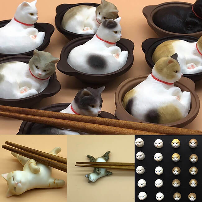 猫が土鍋に入っている「猫鍋」 by 造形工房Cobolo