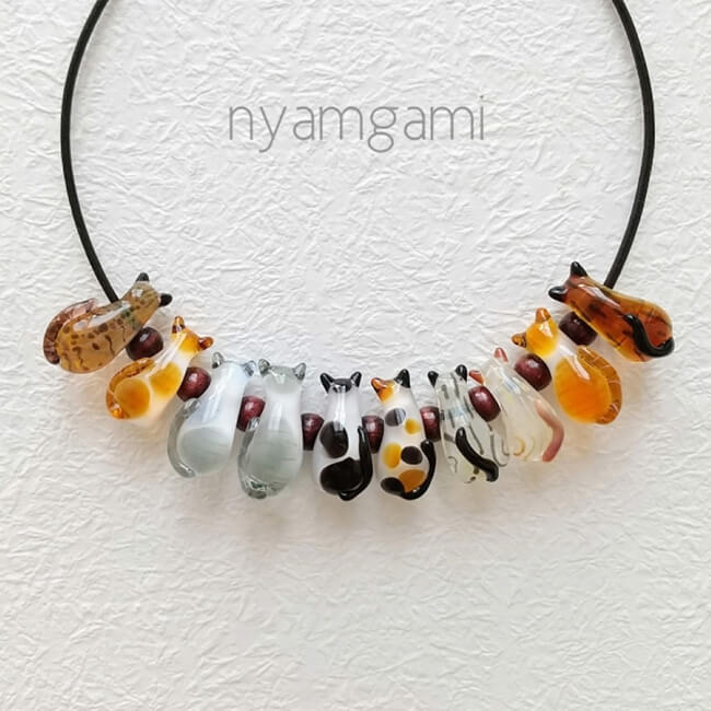 猫のガラスアクセサリー雑貨 by nyamgami
