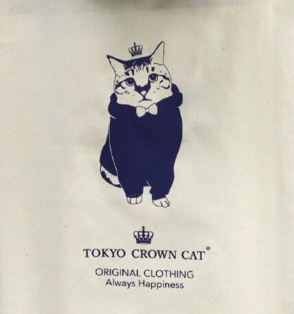 TOKYO CROWN CATのパーカーに付属するトートバッグにデザインされている猫のイラスト
