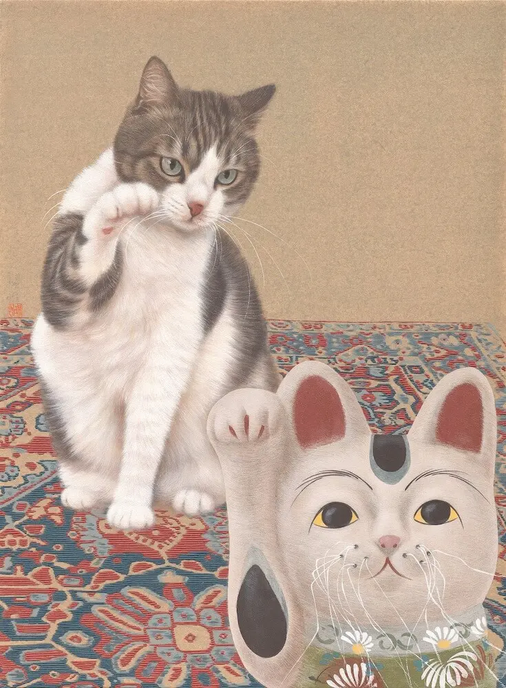 絵画 『猫』ヘイ平山画 絵画 『猫』ヘイ平山画