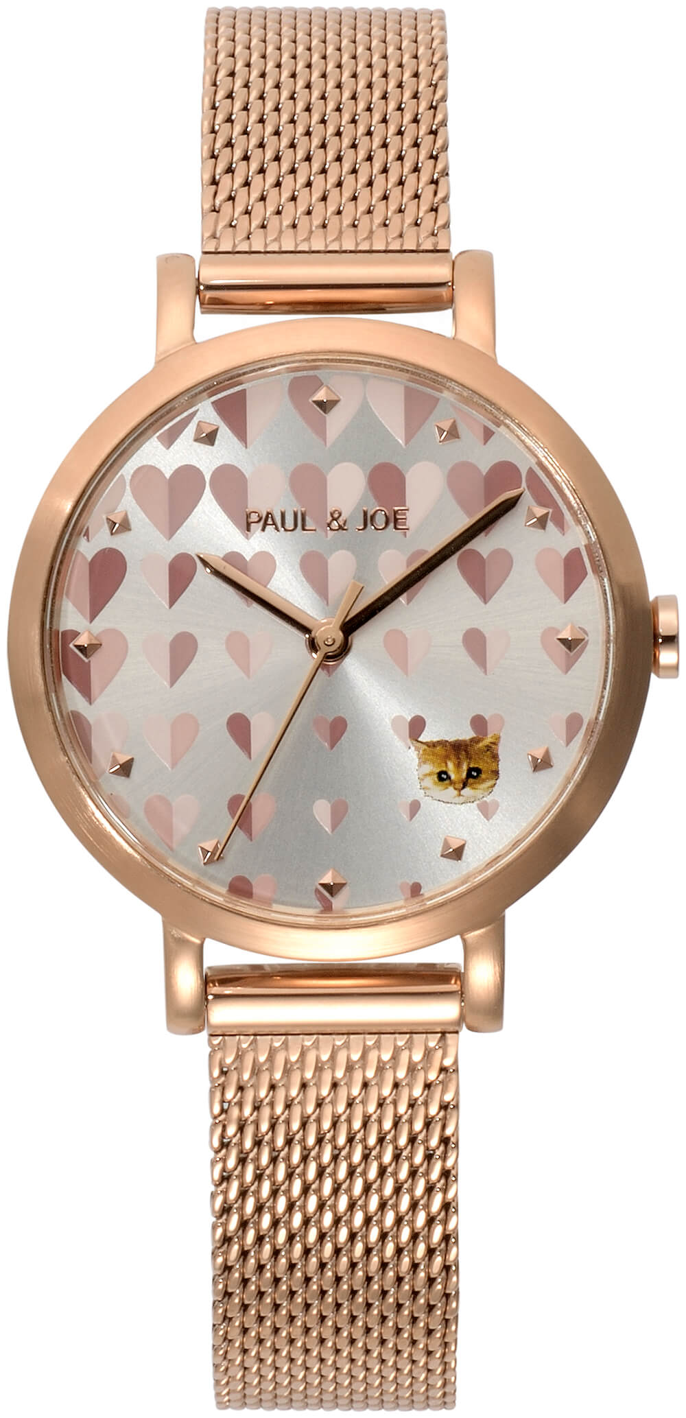 猫とハートがデザインされた腕時計「メタルブレスレットモデル」 by PAUL ＆ JOE(ポールアンドジョー)