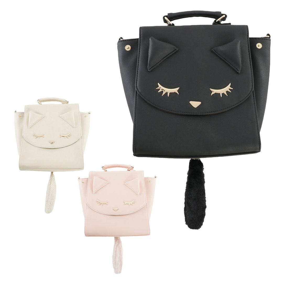 黒ネコ「おすましプーちゃん」のバッグ by addict pop up shop