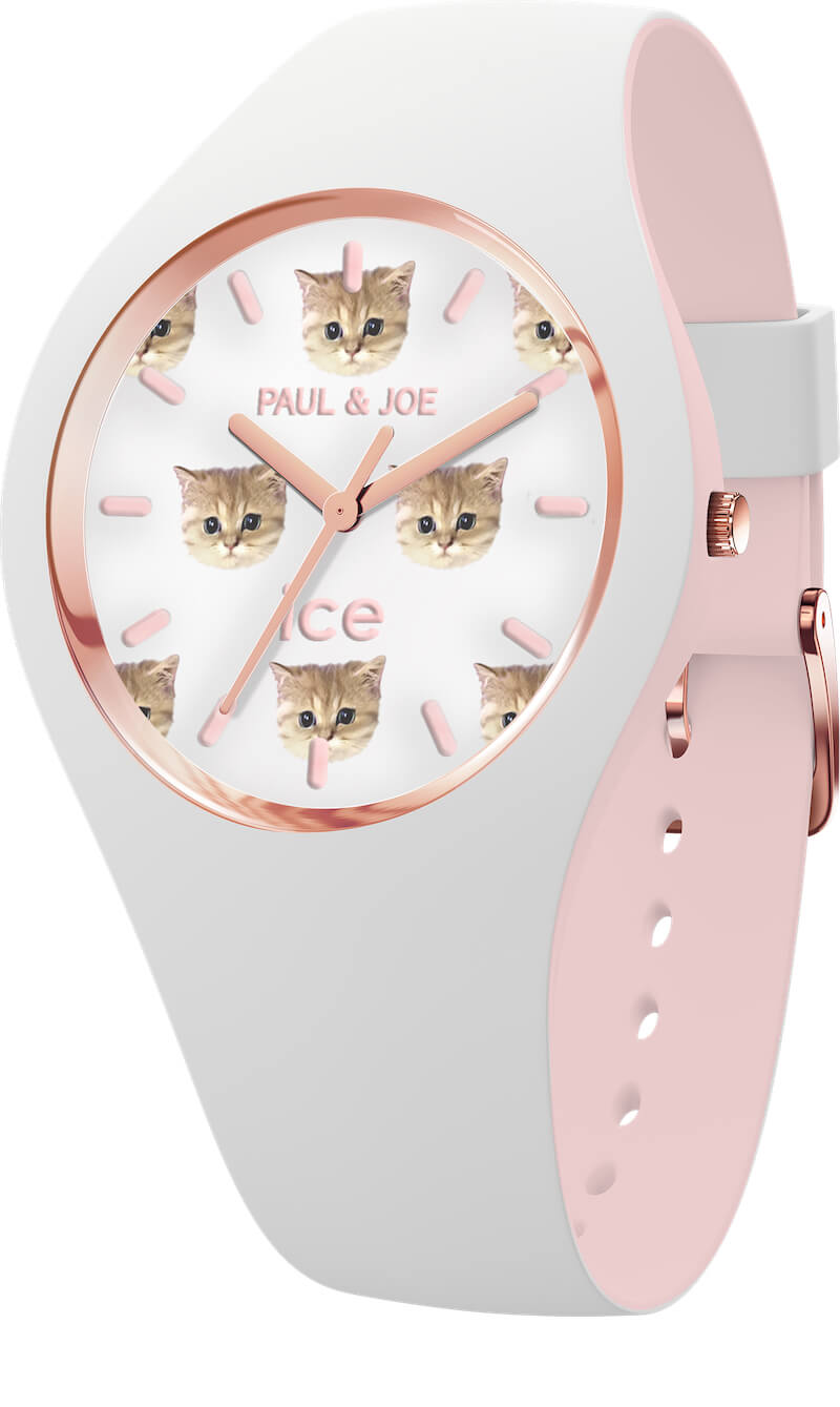 ポールアンドジョーとアイスウォッチのコラボ腕時計、猫のヌネットモデル（斜めイメージ）