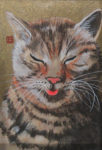 キジトラ猫の肖像画 by 岡本 肇
