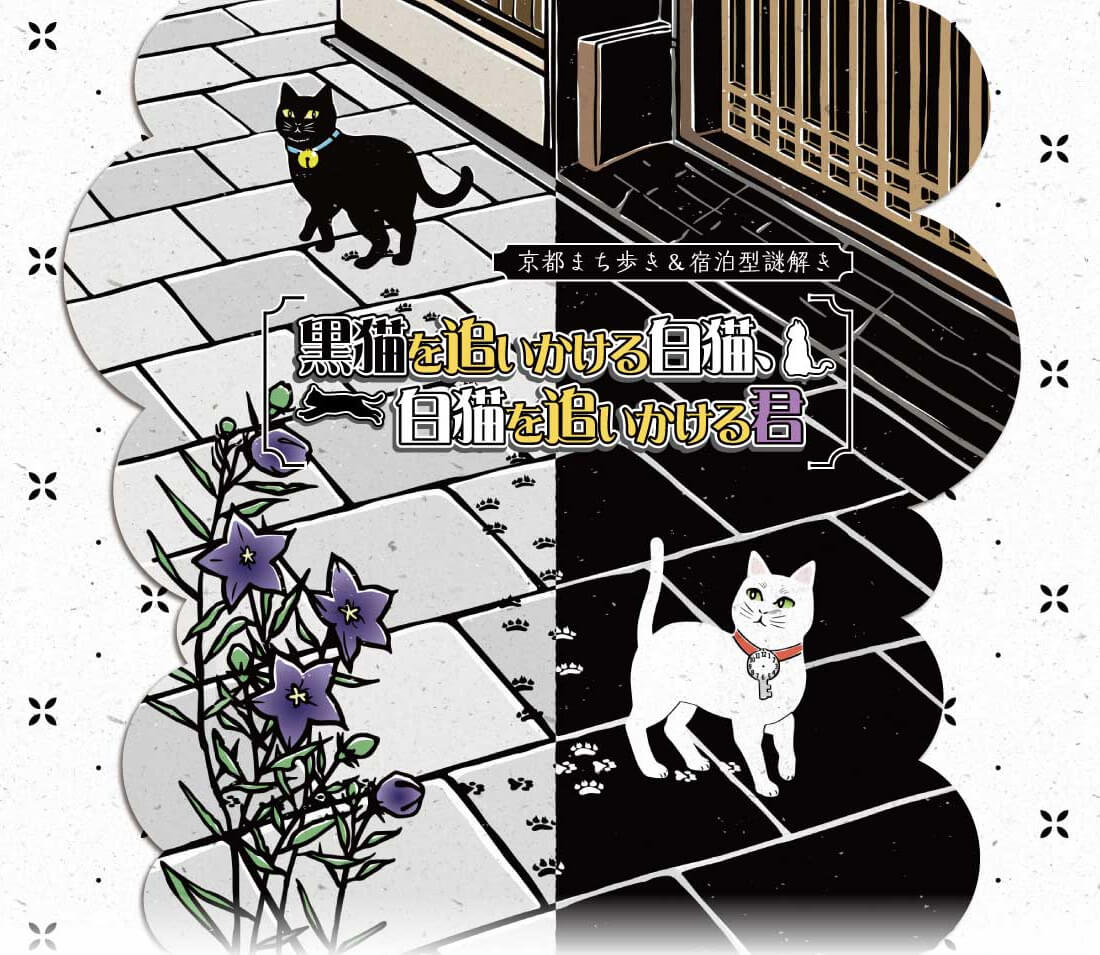 京都ブライトンホテルの謎解き宿泊プラン、京都まち歩き＆宿泊型謎解き『黒猫を追いかける白猫、白猫を追いかける君』