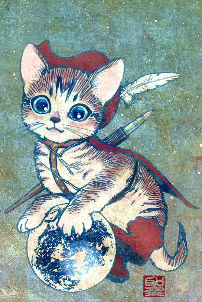 マンガ家・樹崎聖さんの猫イラスト展がバーチャル美術館で開催中
