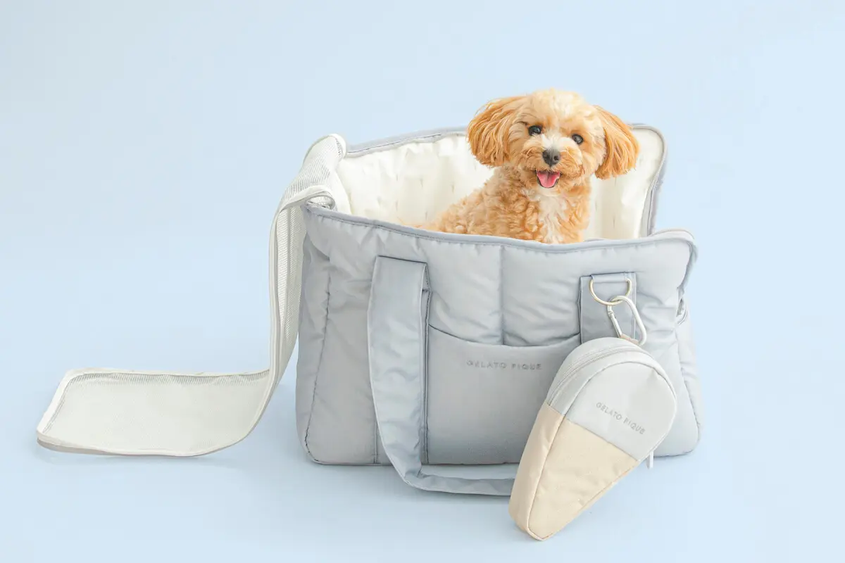 ジェラートピケ 【CAT&DOG】キルティングキャリーバック CAT&DOG