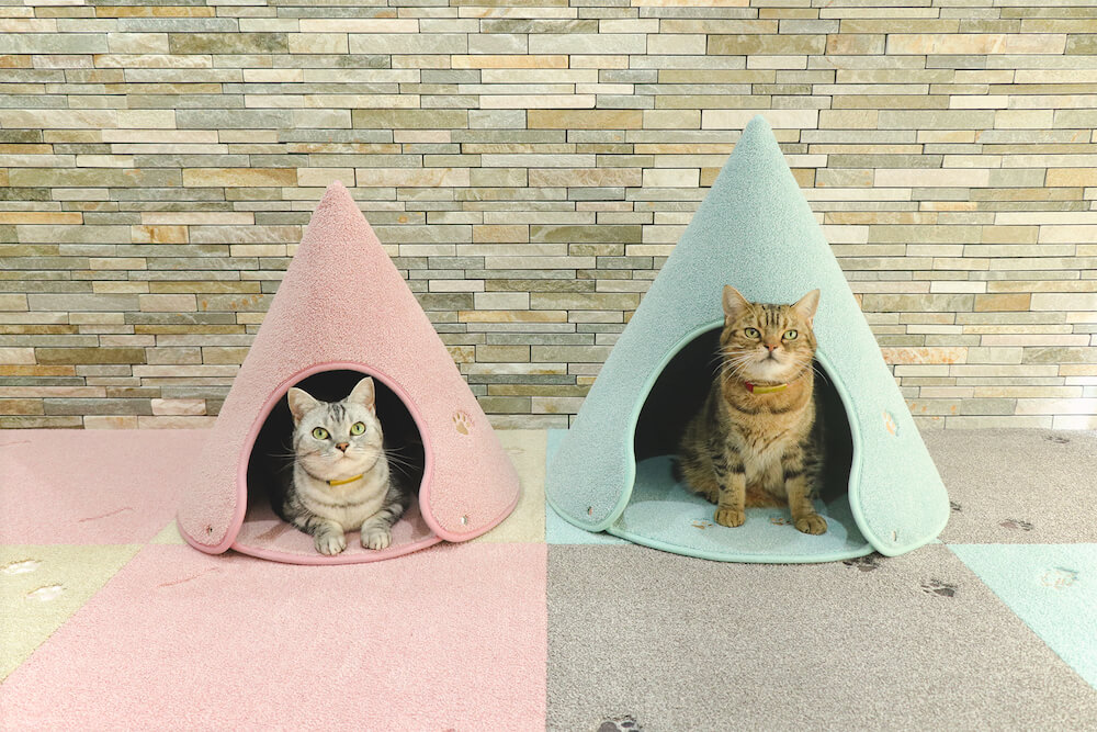 カラーコーン型の猫ハウス「Rugtasu Cone（ラグタス コーン）」サイズバリエーション