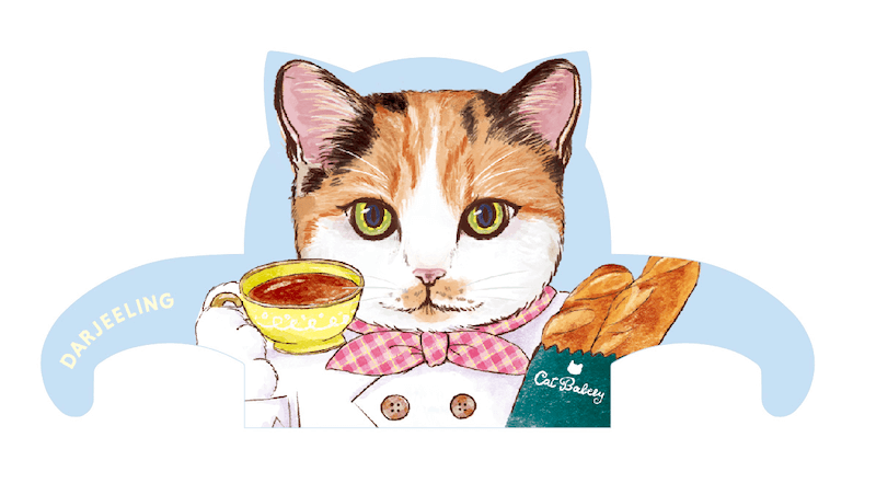 猫型ティーバッグ「キャットタウン（CAT TOWN）」パン屋さんの麦ちゃん