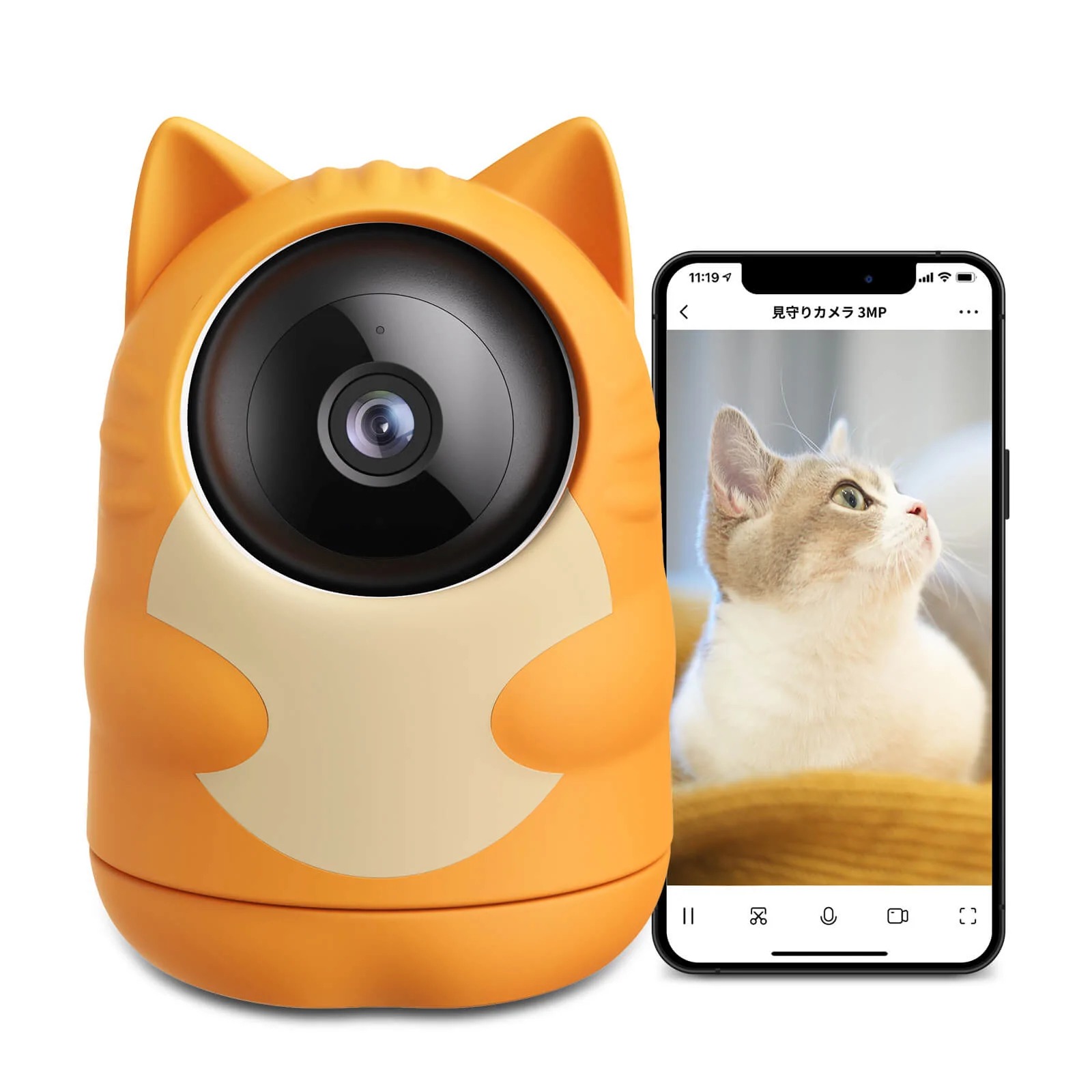 猫デザインの猫見守り用カメラ「にゃんボット」製品イメージ by SwitchBot