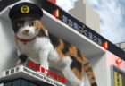 猫のお巡りさんが上から話しかけてくる！バーチャル警察官に任命された巨大猫が新宿駅のビル屋上に出現