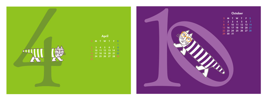 「Zoffとリサ・ラーソンのコラボ卓上カレンダー2023」中面イメージ