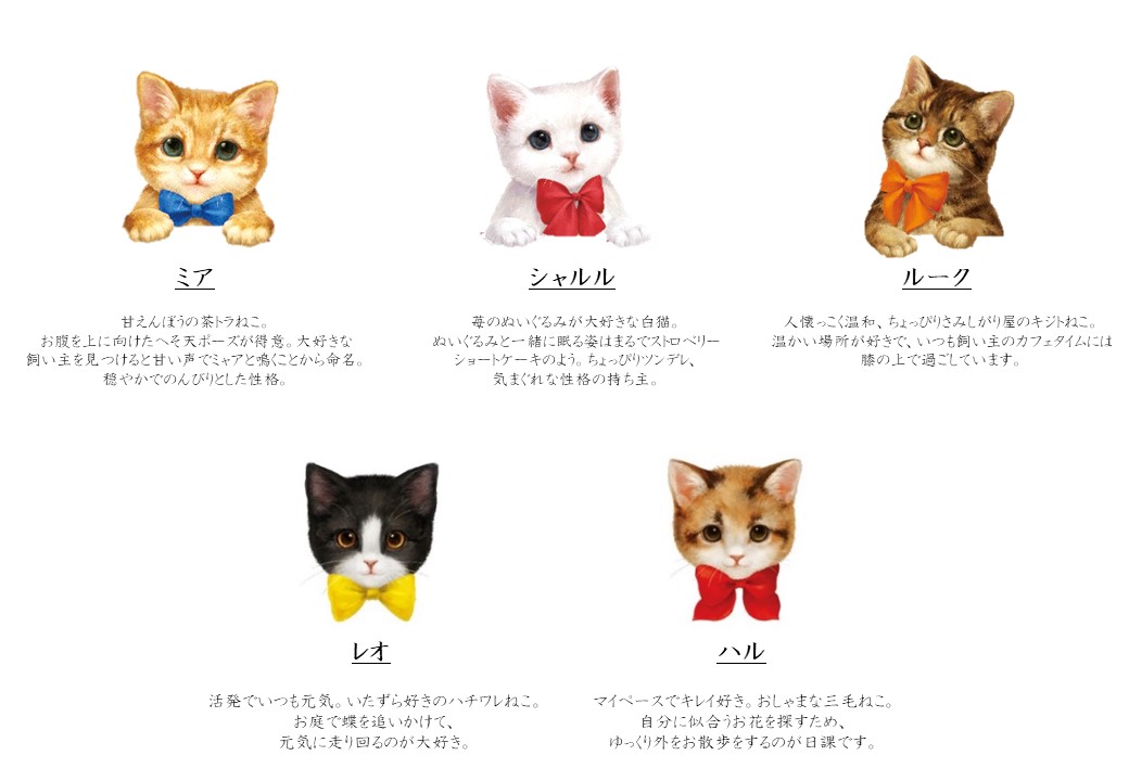 モロゾフのバレンタイン限定ブランド『ショコラな猫』猫キャラクター一覧