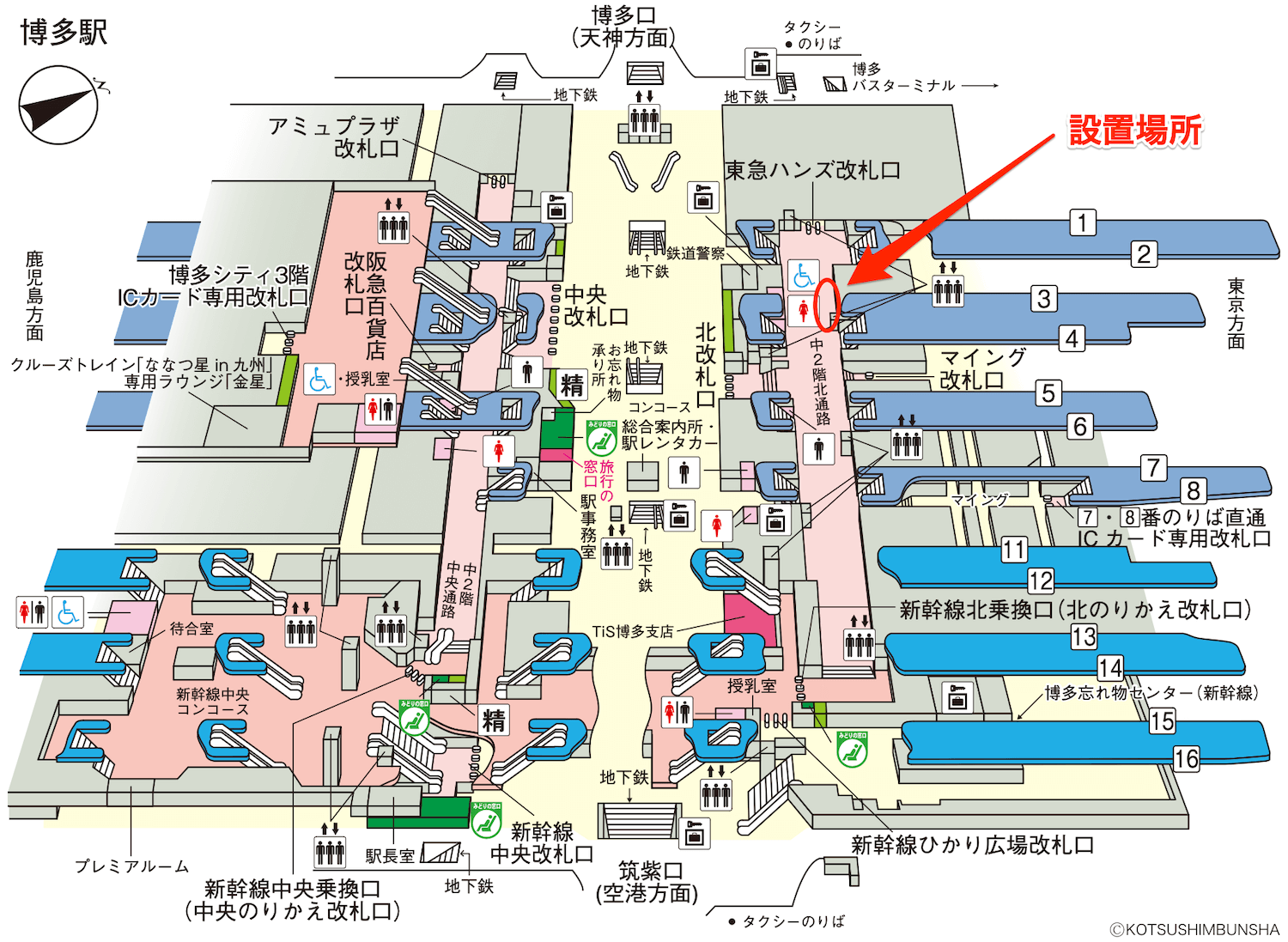 JR九州博多駅の構内図マップ