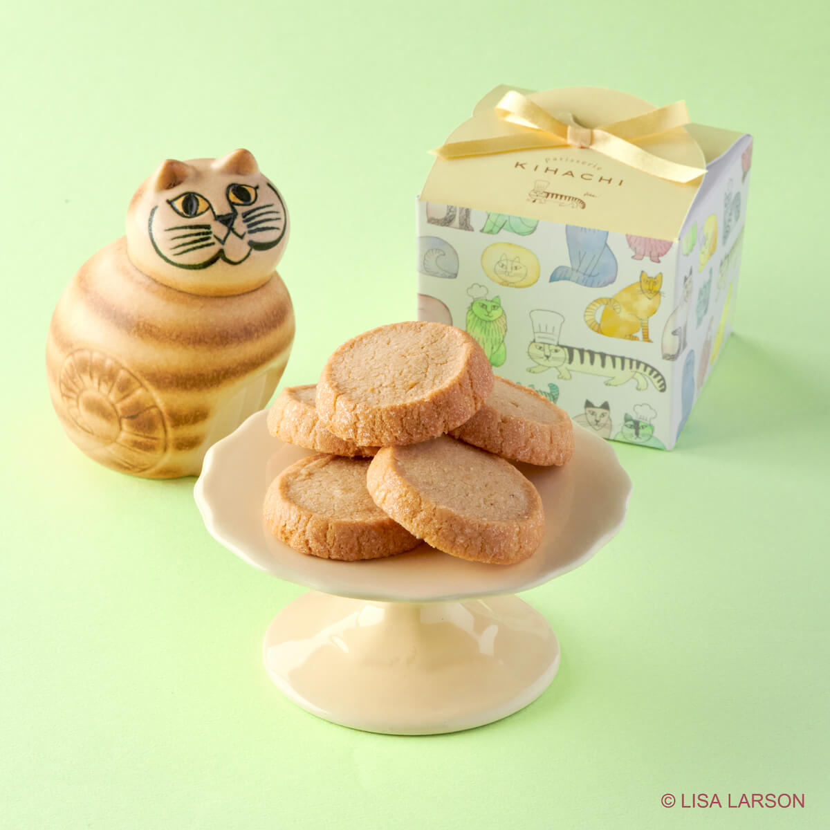猫パッケージのプティBOXバニラクッキー by KIHACHI ×リサ・ラーソンのコラボ第2弾