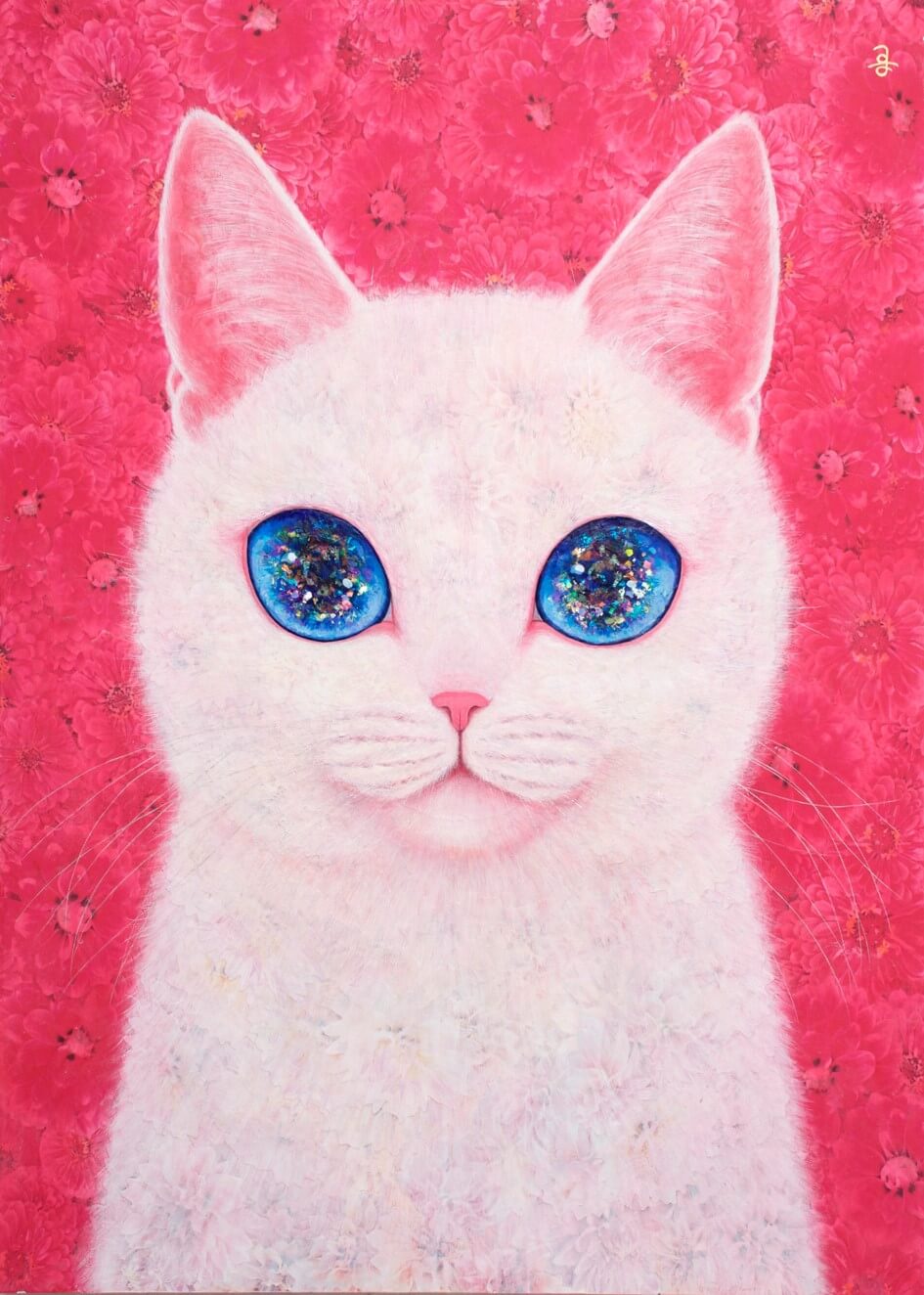 猫の絵画「KIKU 2023 February」(原画) by 福嶋吾然有
