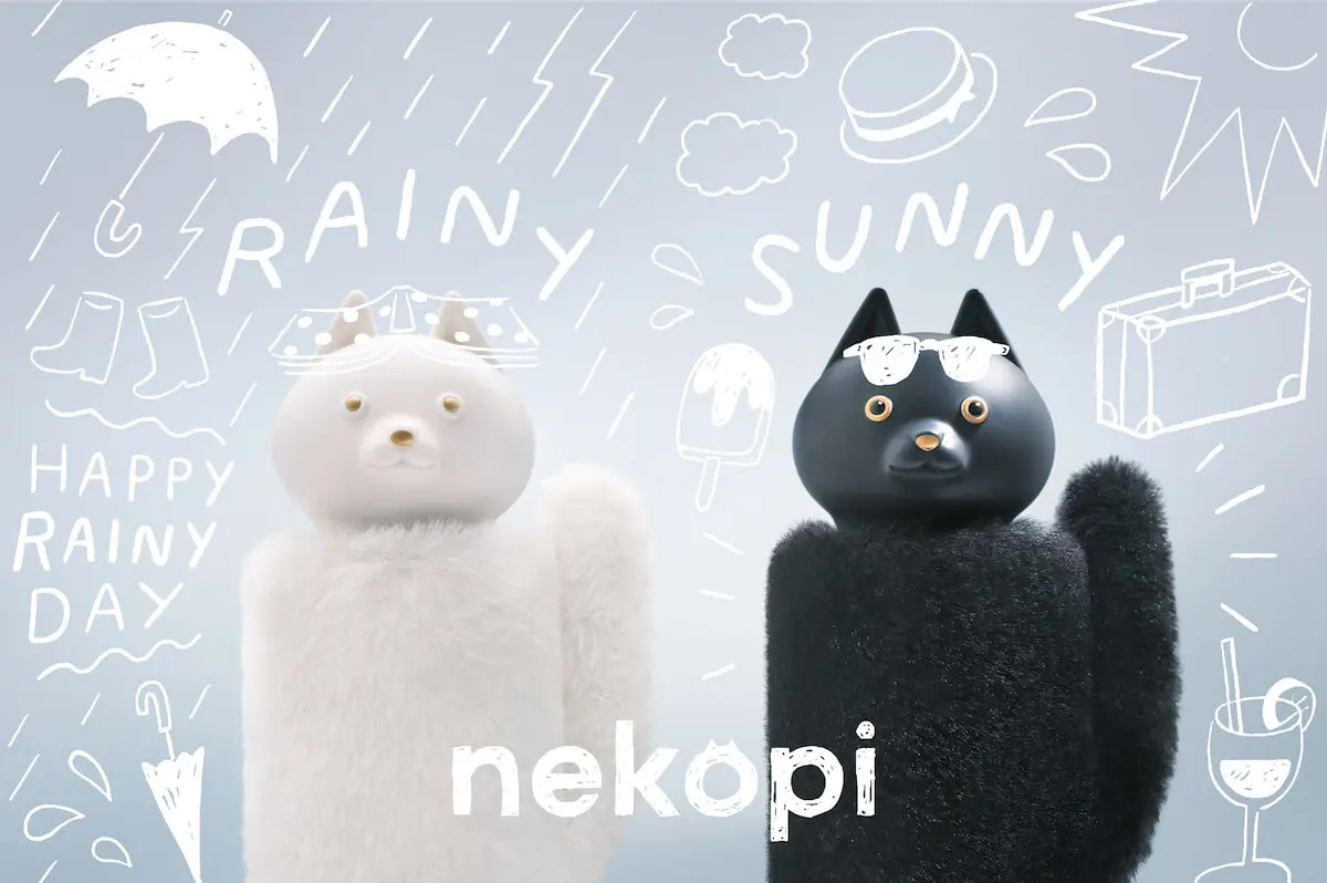 見た目は完全にねこ】ハンドルが猫の顔になった折りたたみ傘