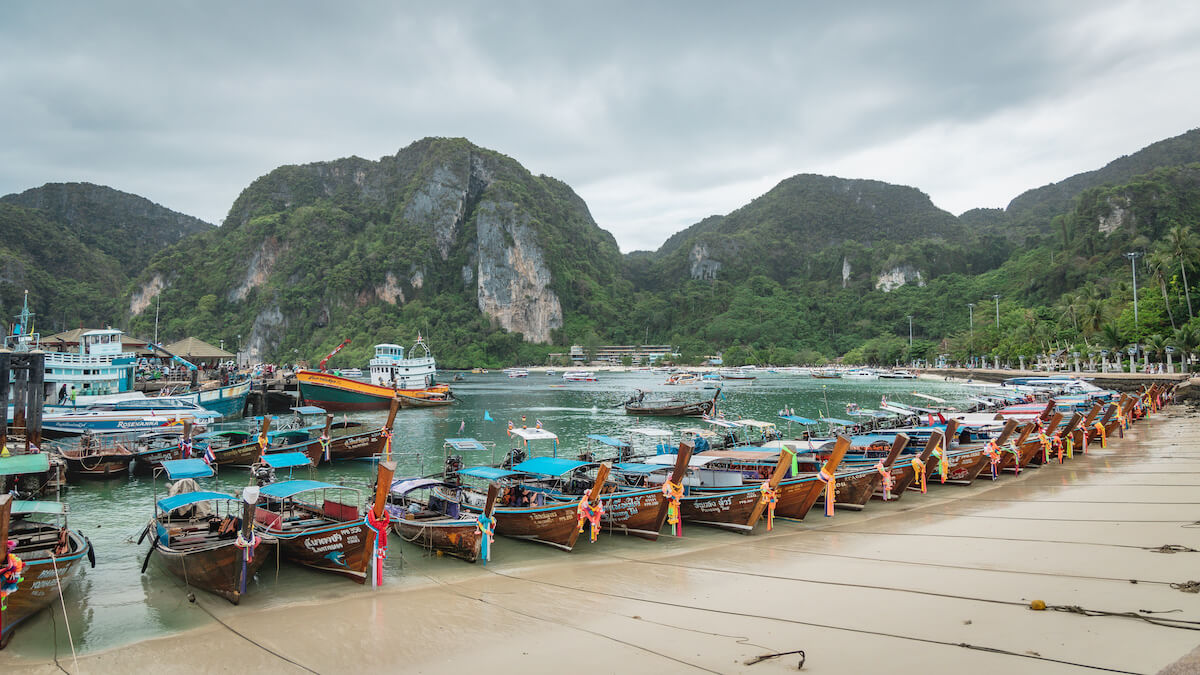 タイの猫島ピピ島、ピピ・ドーン島のボート乗り場