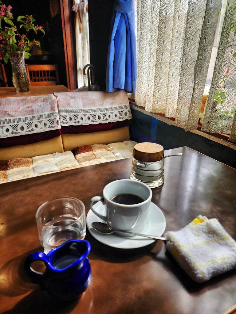 輪島市の朝市の近くにある喫茶店の珈琲